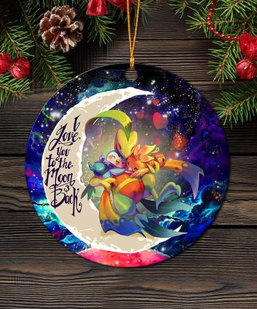 Torchic Grovyle Piplup Pokemon Love You To The Moon Galaxy Ceramic Circle Ornament Perfect Gift For Christmas Holiday