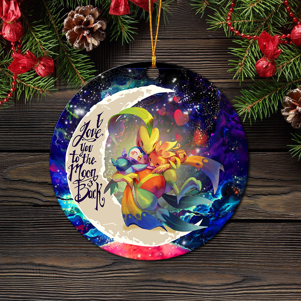Torchic Grovyle Piplup Pokemon Love You To The Moon Galaxy Ceramic Circle Ornament Perfect Gift For Christmas Holiday