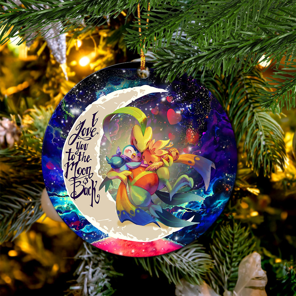 Torchic Grovyle Piplup Pokemon Love You To The Moon Galaxy Ceramic Circle Ornament Perfect Gift For Christmas Holiday - Image 2