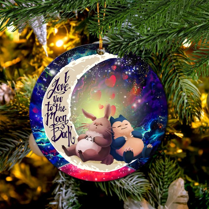 Totoro Ghibli Snorlax Pokemon Love You To The Moon Galaxy Ceramic Circle Ornament Perfect Gift For Christmas Holiday - Image 2