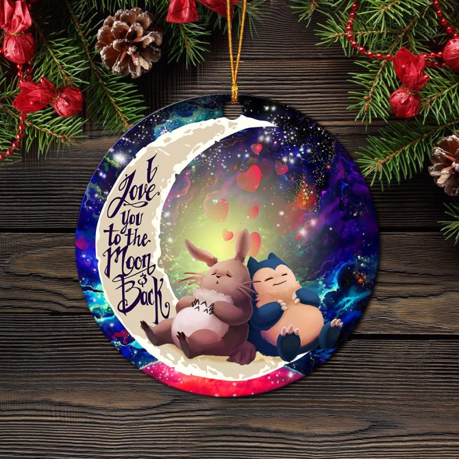 Totoro Ghibli Snorlax Pokemon Love You To The Moon Galaxy Ceramic Circle Ornament Perfect Gift For Christmas Holiday