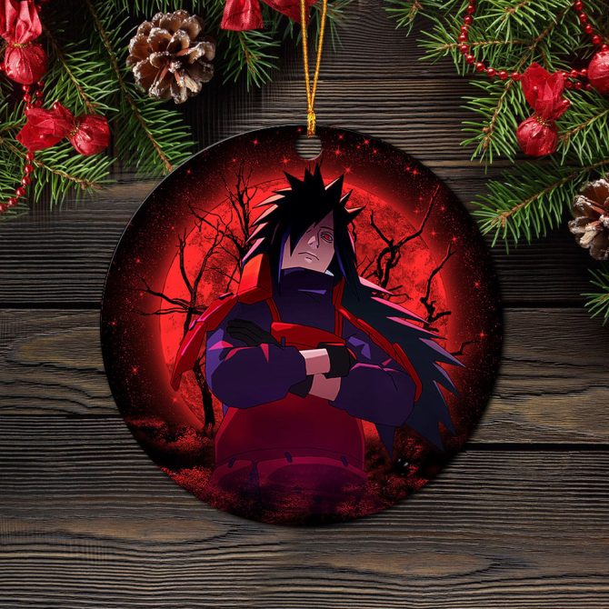 Uchiha Madara Moonlight Ceramic Circle Ornament Perfect Gift For Christmas Holiday - Image 2
