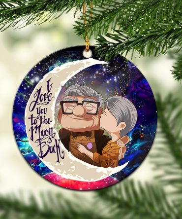 Up Couple Love You To The Moon Galaxy Ceramic Circle Ornament Perfect Gift For Christmas Holiday