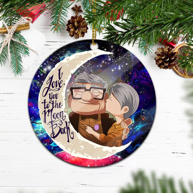 Up Couple Love You To The Moon Galaxy Ceramic Circle Ornament Perfect Gift For Christmas Holiday - Image 2