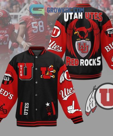 Utah Utes Varsity Jacket - Bold Red & Black Design, Perfect For Fans!