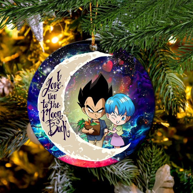 Vegeta And Bulma Dragon Ball Love You To The Moon Galaxy Ceramic Circle Ornament Perfect Gift For Christmas Holiday - Image 2
