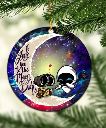 Wall - E Couple Love You To The Moon Galaxy Ceramic Circle Ornament Perfect Gift For Christmas Holiday