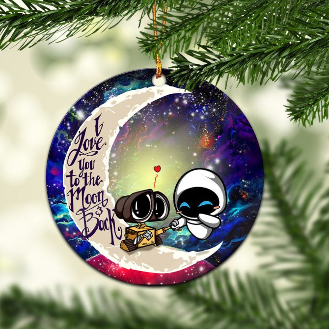 Wall - E Couple Love You To The Moon Galaxy Ceramic Circle Ornament Perfect Gift For Christmas Holiday