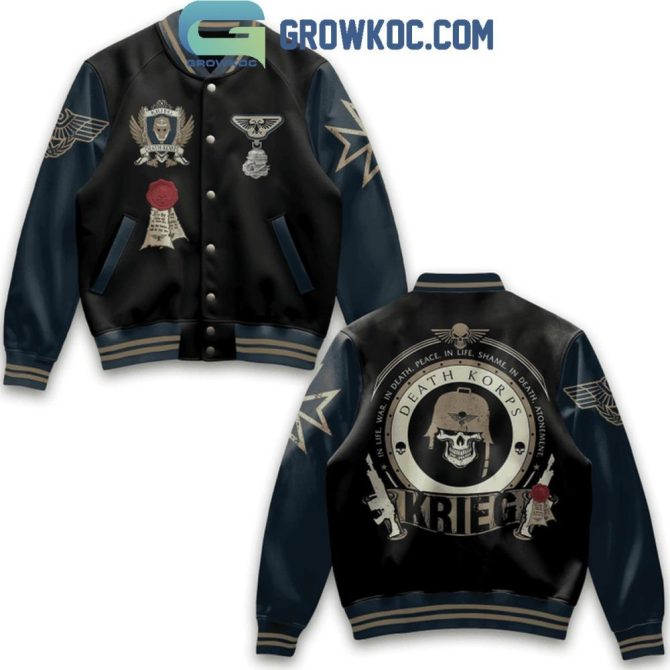 Men'S Premium Black Varsity Jacket With Unique Skull & Crest Design - Perfect For Casual & Streetwear Styles