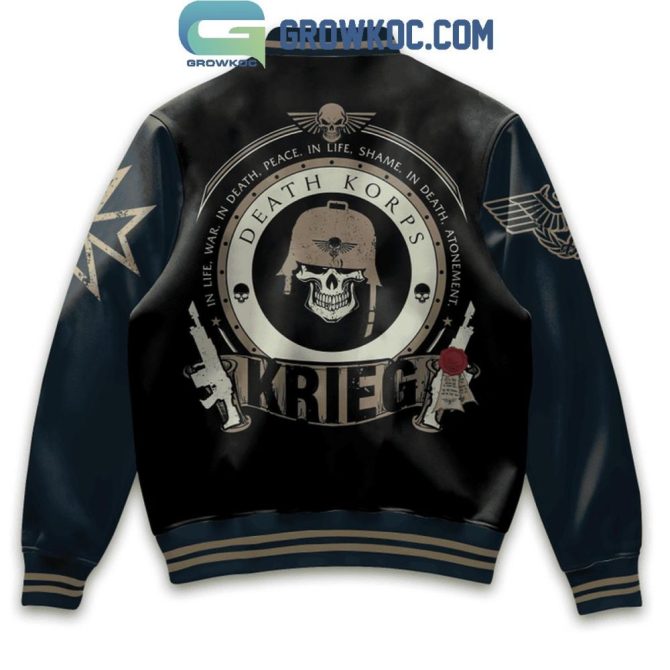 Men'S Premium Black Varsity Jacket With Unique Skull & Crest Design - Perfect For Casual & Streetwear Styles - Image 3