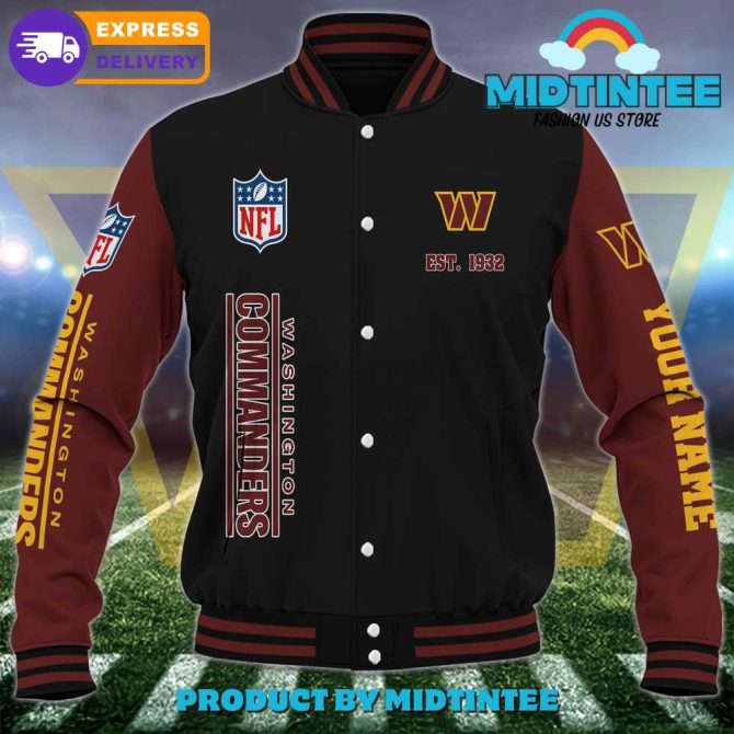 Custom Washington Commanders Varsity Jacket - Personalized Nfl Fan Gear, Fast Shipping - Image 2
