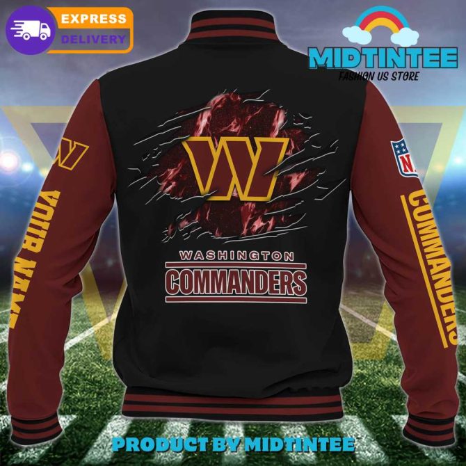 Custom Washington Commanders Varsity Jacket - Personalized Nfl Fan Gear, Fast Shipping - Image 3