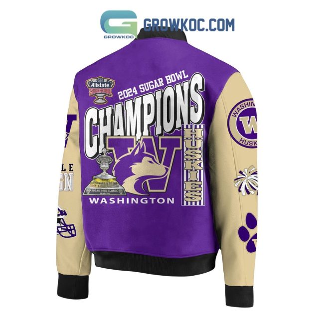 2024 Sugar Bowl Champions Jacket - Washington Huskies Varsity Bomber - Limited Edition - Image 3