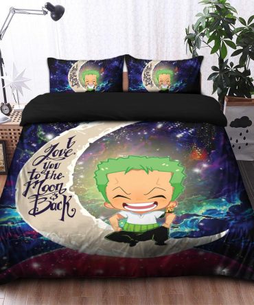 Zoro One Piece Love You To The Moon Galaxy Bedding Set Duvet Cover And 2 Pillowcases