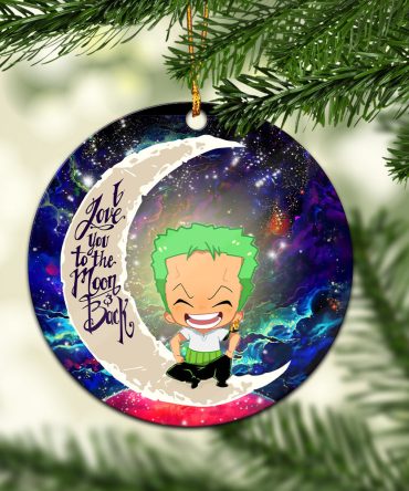 Zoro One Piece Love You To The Moon Galaxy Ceramic Circle Ornament Perfect Gift For Christmas Holiday