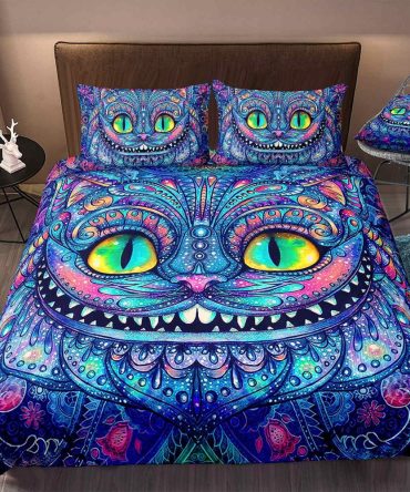 Alice In Wonderland Cheshire Cat Bedding Set Duvet Cover And 2 Pillowcases