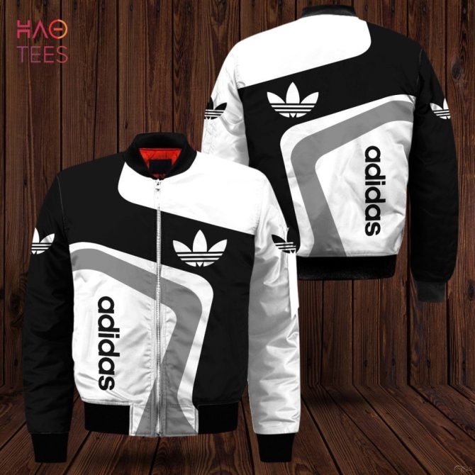 Stylish Black & White Adidas Bomber Jacket - Trendy Streetwear For Men & Women