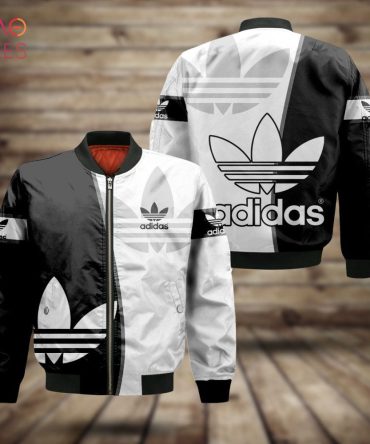 Stylish Black & White Adidas Bomber Jacket - Trendy Streetwear For Men & Women