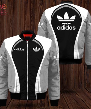 Stylish Black Adidas Bomber Jacket – Retro Logo Design, Perfect For Casual Wear