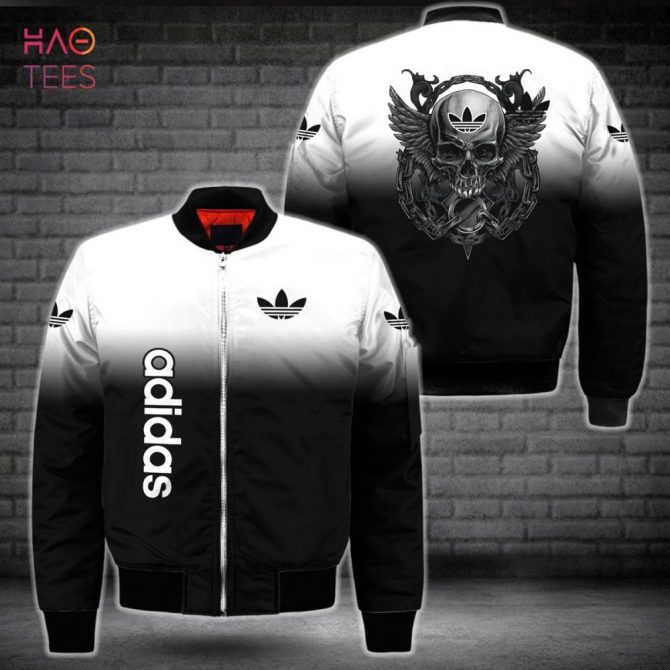 Best Adidas Luxury Brand Ombre Black White Bomber Jacket Limited Edition