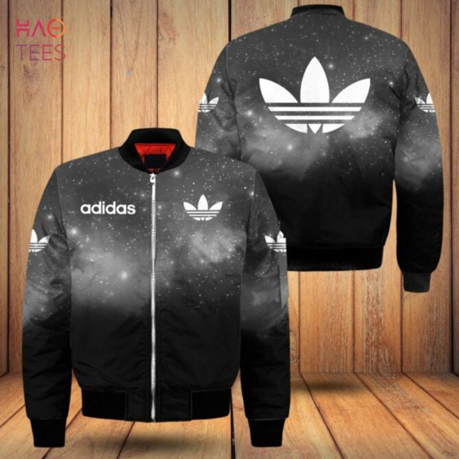 Galaxy Print Adidas Bomber Jacket - Trendy Streetwear With Iconic Trefoil Logo - Image 2