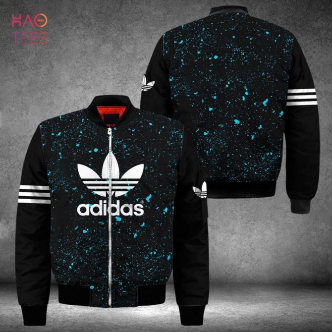 Stylish Black & Blue Splatter Bomber Jacket - Trendy Streetwear With Iconic Logo