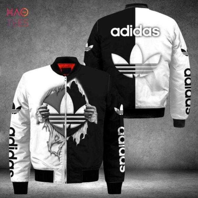 Stylish Black & White Adidas Bomber Jacket – Unique Design, Perfect For Casual Wear - Image 2