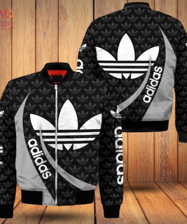 HOT Adidas Luxury Brand Full Printing Logo Bomber Jacket Limited Edition