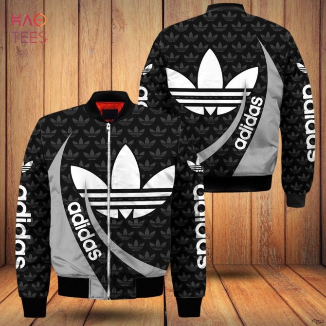 HOT Adidas Luxury Brand Full Printing Logo Bomber Jacket Limited Edition