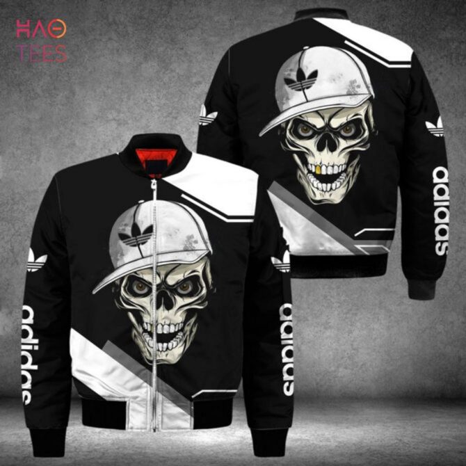 Men'S Skull Graphic Bomber Jacket - Edgy Streetwear Style, Black/White, Trendy Outerwear - Image 2