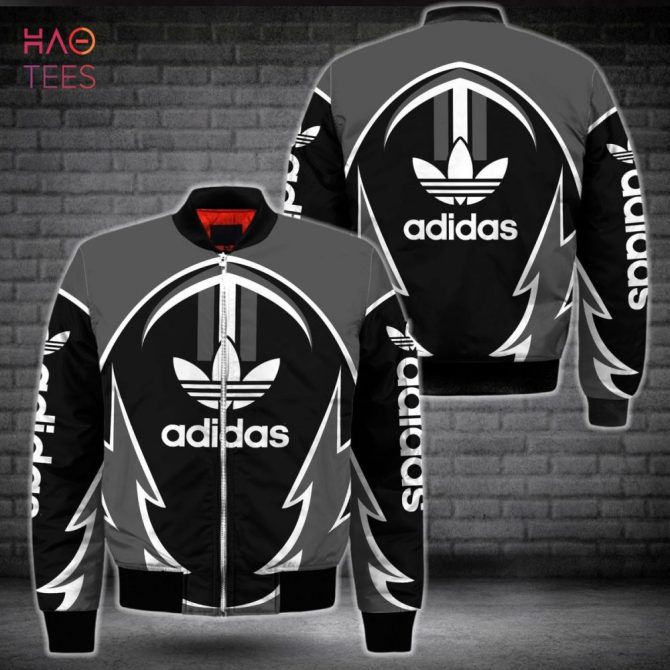 Stylish Black Adidas Bomber Jacket - Trendy Design, Unisex, Perfect For Casual Wear