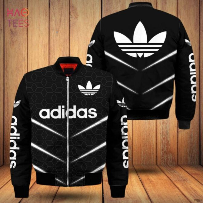Stylish Adidas Black Bomber Jacket With Iconic Trefoil Logo - Unisex - Image 2