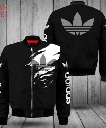 Adidas Black Graphic Bomber Jacket - Stylish Men'S Casual Wear With Iconic Logo