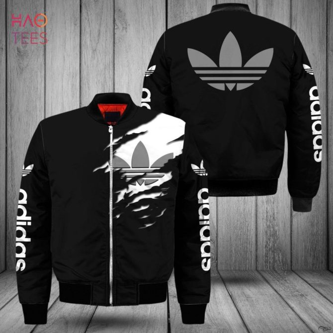 Adidas Black Graphic Bomber Jacket - Stylish Men'S Casual Wear With Iconic Logo