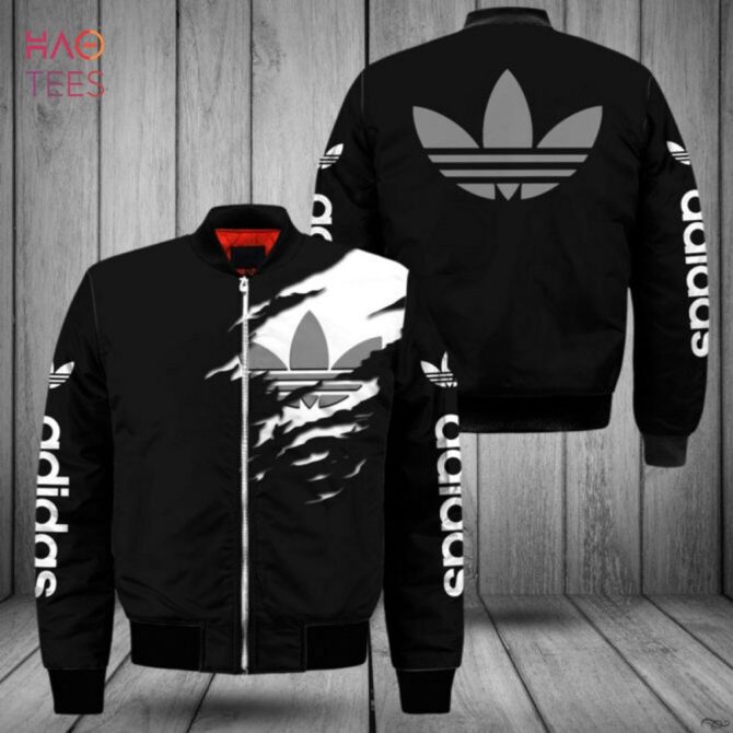 Adidas Black Graphic Bomber Jacket - Stylish Men'S Casual Wear With Iconic Logo - Image 2