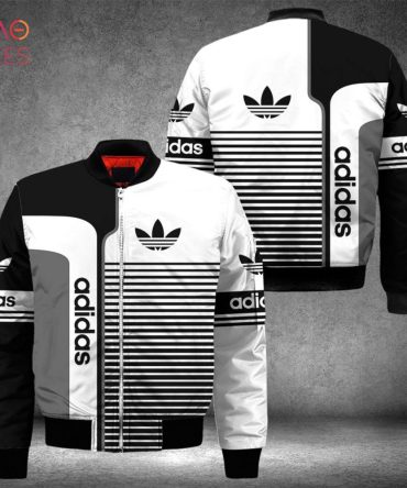 Stylish Black & White Adidas Bomber Jacket - Trendy Streetwear For Men & Women