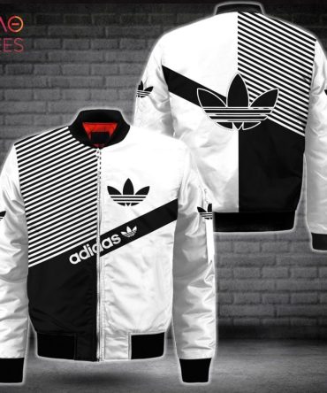 Stylish Black & White Bomber Jacket With Striped Design – Perfect For Trendsetters