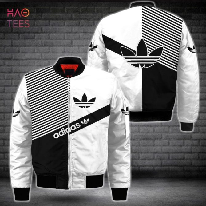 Stylish Black & White Bomber Jacket With Striped Design – Perfect For Trendsetters
