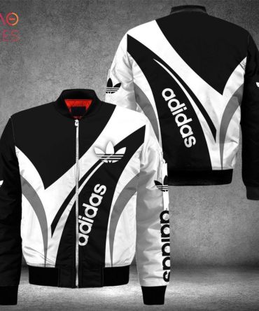 Stylish Adidas Black & White Bomber Jacket - Trendy Design, Perfect Fit, Unisex Fashion