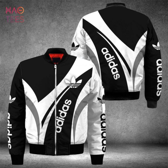 Stylish Adidas Black & White Bomber Jacket - Trendy Design, Perfect Fit, Unisex Fashion