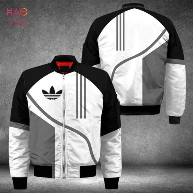 Stylish Retro Black & White Bomber Jacket - Men'S Casual Athletic Outerwear - Image 2