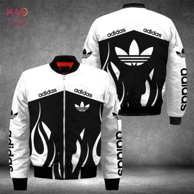 Stylish Black & White Flame Bomber Jacket - Trendy Streetwear With Bold Design - Image 2