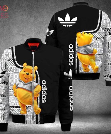 Stylish Winnie The Pooh Adidas Bomber Jacket - Trendy Graphic Design For Fans