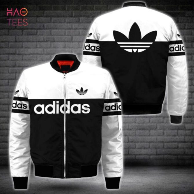 The Best Adidas Basic Color Black White Luxury Brand Bomber Jacket Limited Edition - Image 2