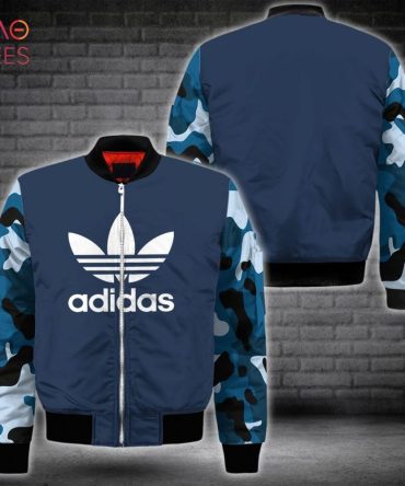 Hot Adidas Blue Army Camouflage Luxury Brand Bomber Jacket Limited Edition