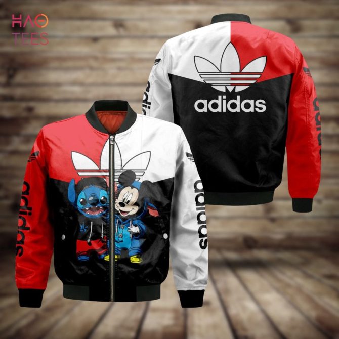 Adidas Disney Bomber Jacket - Stitch & Mickey Graphic Unisex Zip-Up Coat