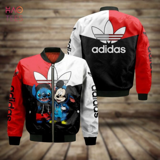 Adidas Disney Bomber Jacket - Stitch & Mickey Graphic Unisex Zip-Up Coat - Image 2