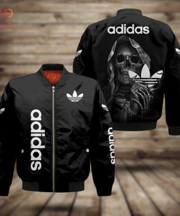 Trendding Adidas Full Black Mix Skull 3D Luxury Brand Bomber Jacket Pod Design