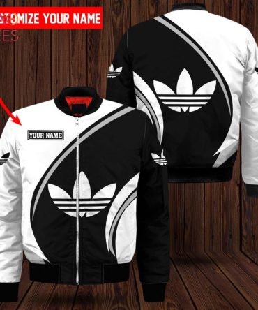 Customizable Black & White Bomber Jacket - Add Your Name For A Unique Style!