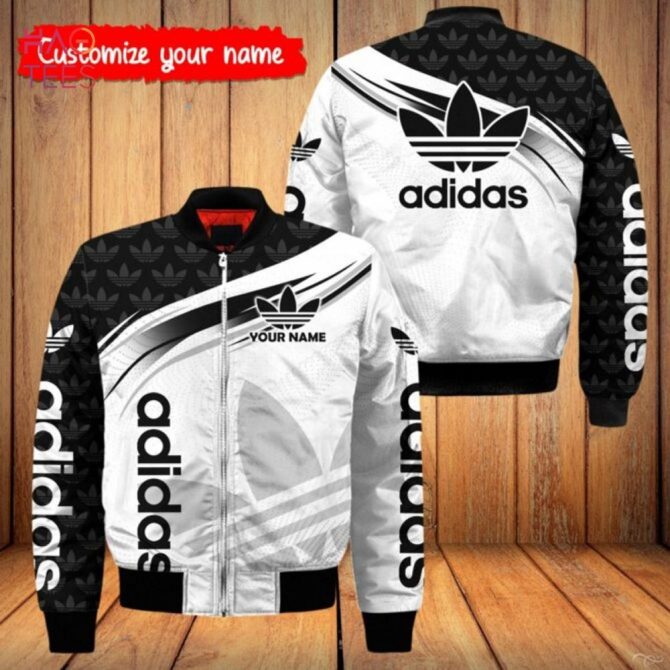 Available Adidas Luxury Brand Printing Logo Bomber Jacket Limited Edition - Image 2